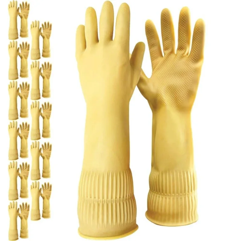 Luva Látex Longa Amarela 12 Pares Carbografite-m