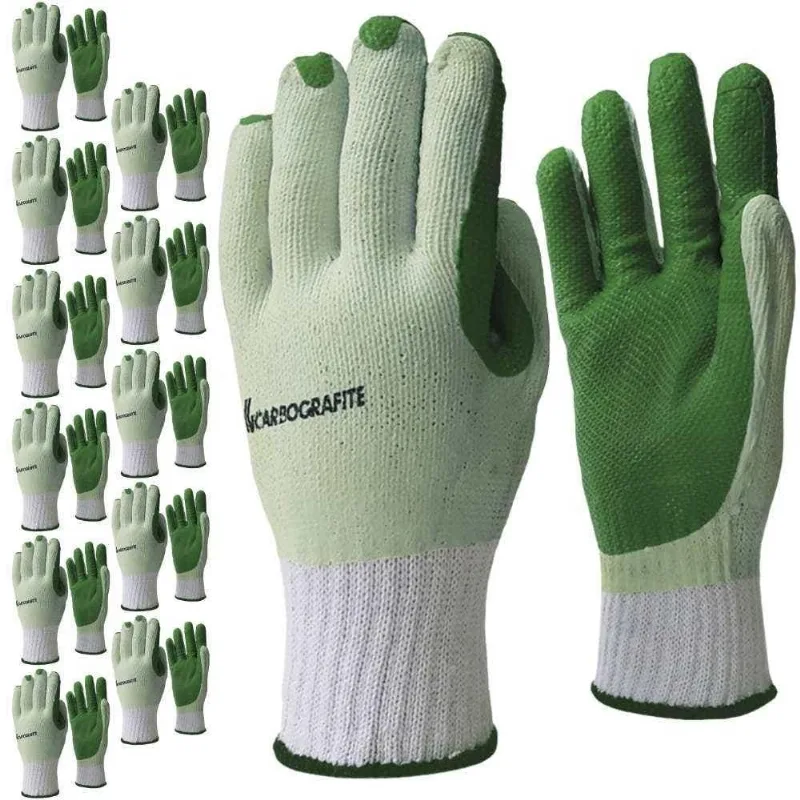 Luva Super Grip 12 Pares Proteção Industrial Carbografite-m