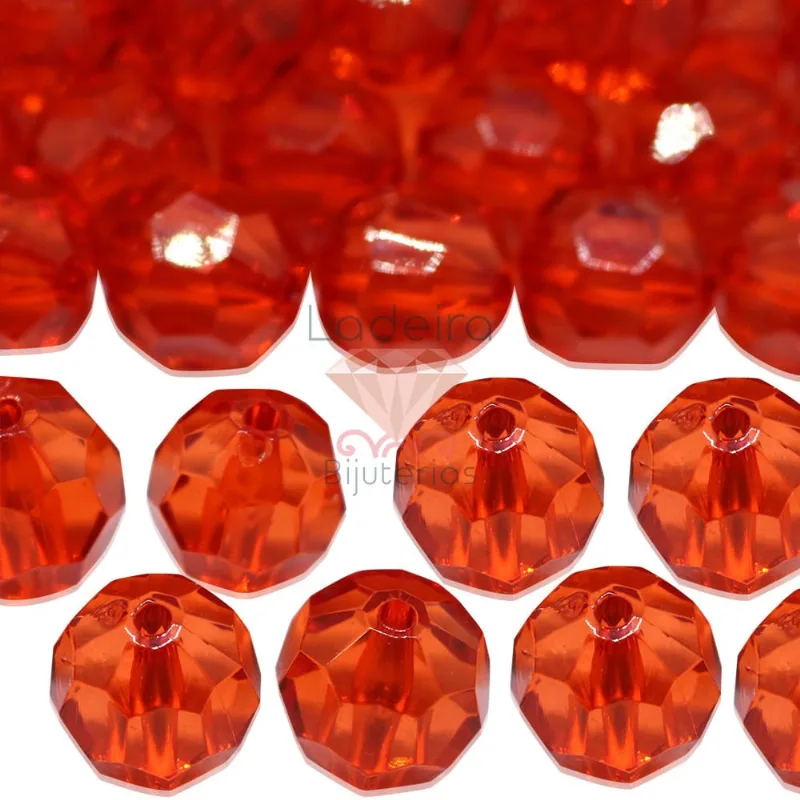 Bola Sextavada Passante 22MM em Acrilico com 500GR 012 - Vermelho 12