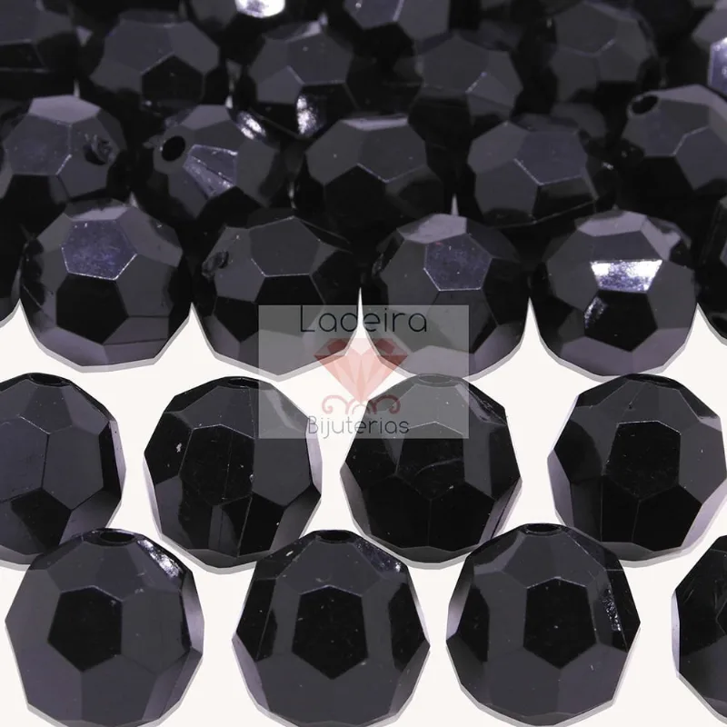 Bola Sextavada Passante 22MM em Acrilico com 500GR 072 - Preto