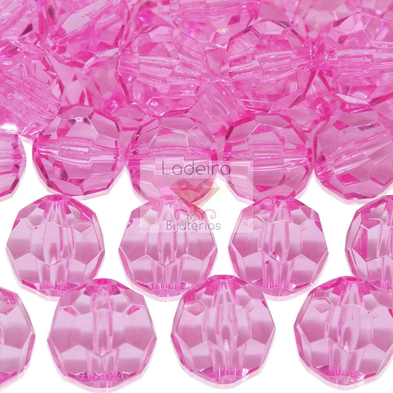 Bola Sextavada Passante 18MM em Acrilico com 500GR 004 - Rosa 04