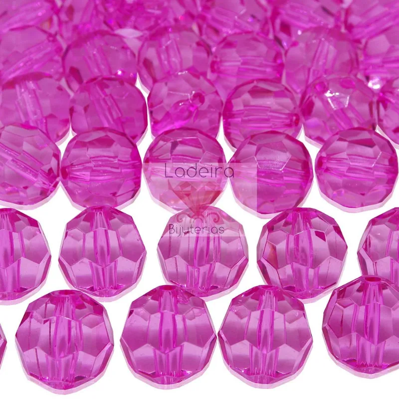 Bola Sextavada Passante 18MM em Acrilico com 500GR 007 - Rosa Pink
