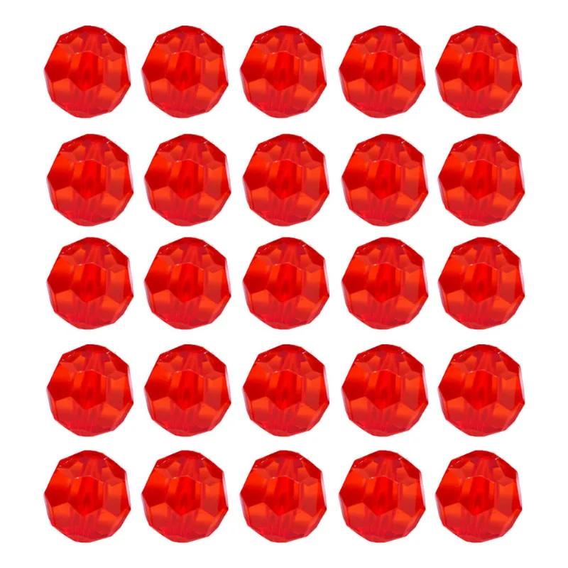 Bola Sextavada Passante 18MM em Acrilico com 500GR Vermelho 00121