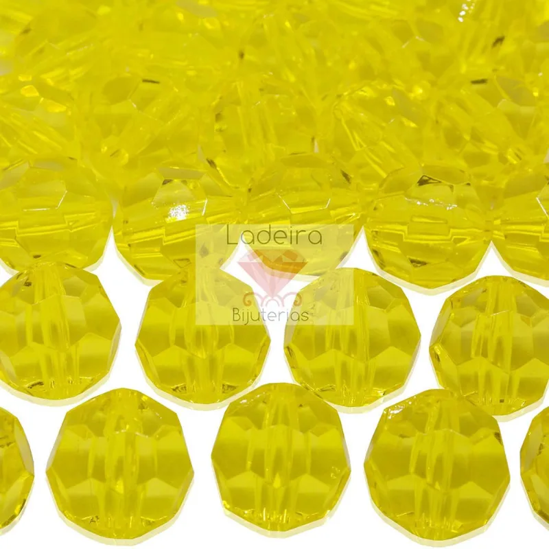 Bola Sextavada Passante 18MM em Acrilico com 500GR 022 - Amarelo 22