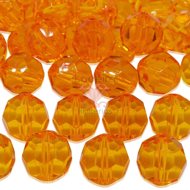 Bola Sextavada Passante 18MM em Acrilico com 500GR 025 - Laranja 048