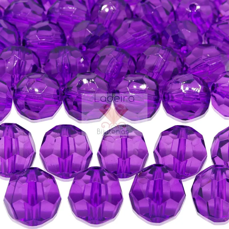 Bola Sextavada Passante 18MM em Acrilico com 500GR 050 - Roxo Claro 050