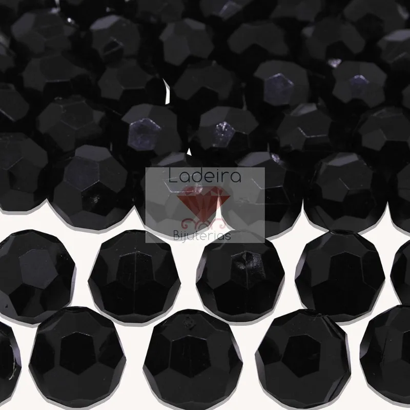 Bola Sextavada Passante 18MM em Acrilico com 500GR 072 - Preto