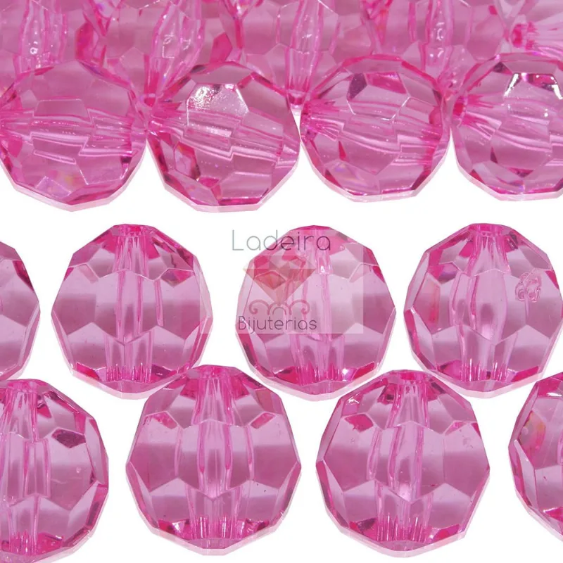 Bola Sextavada Passante 20MM em Acrilico com 500GR 004 - Rosa 04