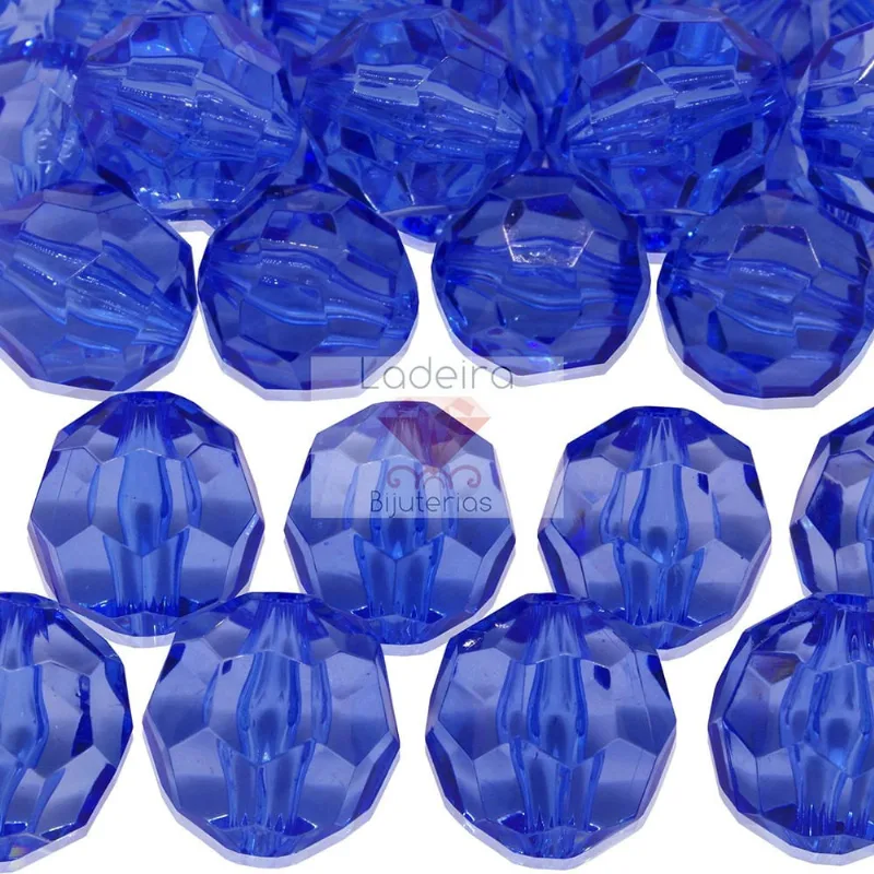 Bola Sextavada Passante 20MM em Acrilico com 500GR 045 - Azul 45