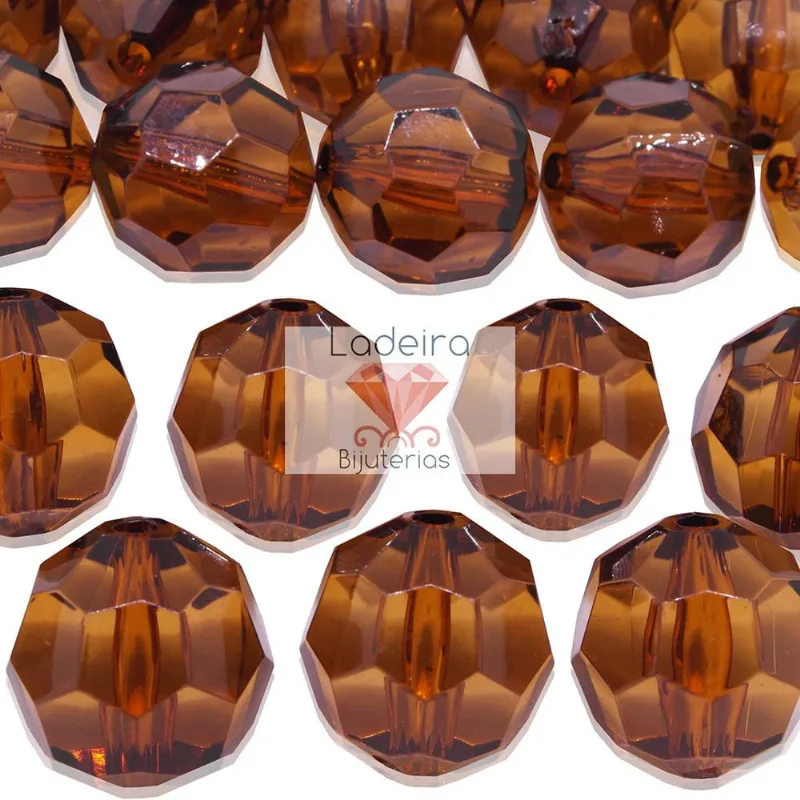 Bola Sextavada Passante 20MM em Acrilico com 500GR 059 - Marrom 1