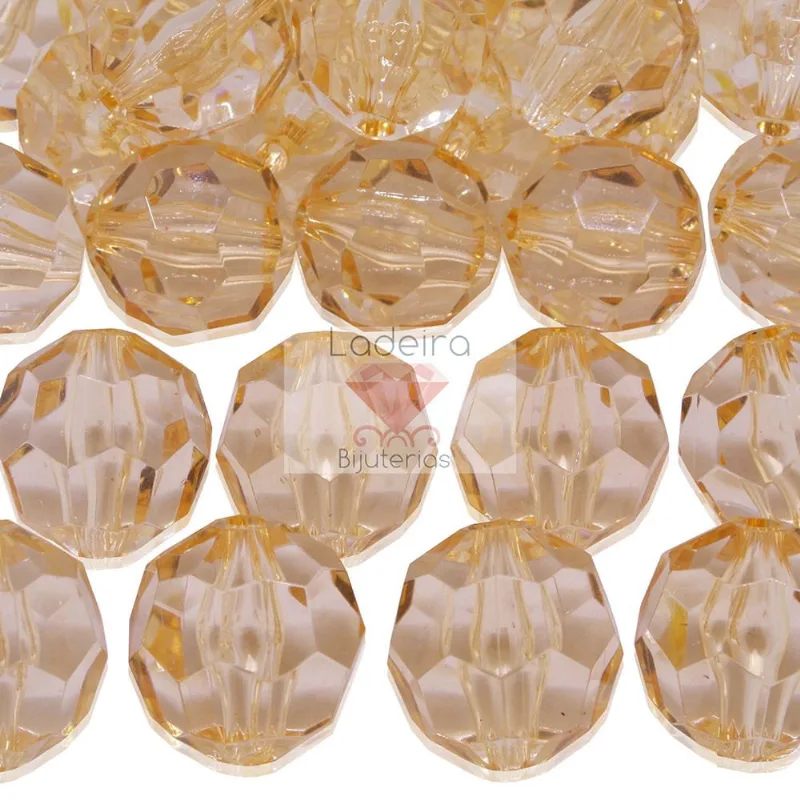 Bola Sextavada Passante 20MM em Acrilico com 500GR 0610 - Bege 0610