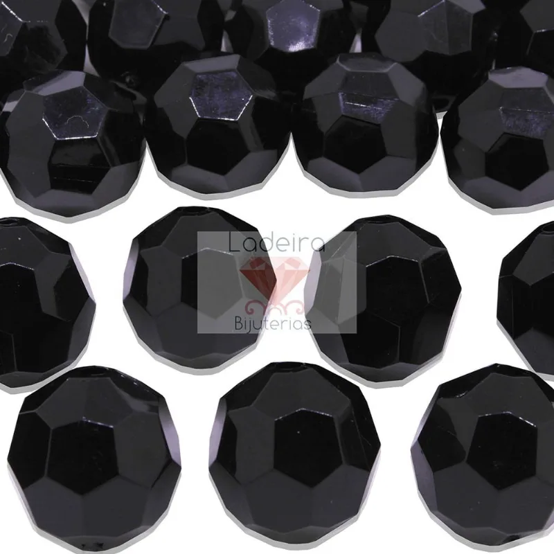 Bola Sextavada Passante 20MM em Acrilico com 500GR 072 - Preto