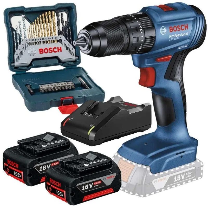 Parafusadeira De Impacto 65nm Brushless Com Kit 30 Peças 2 Baterias 4,0ah E Carregador Bivolt Bosch