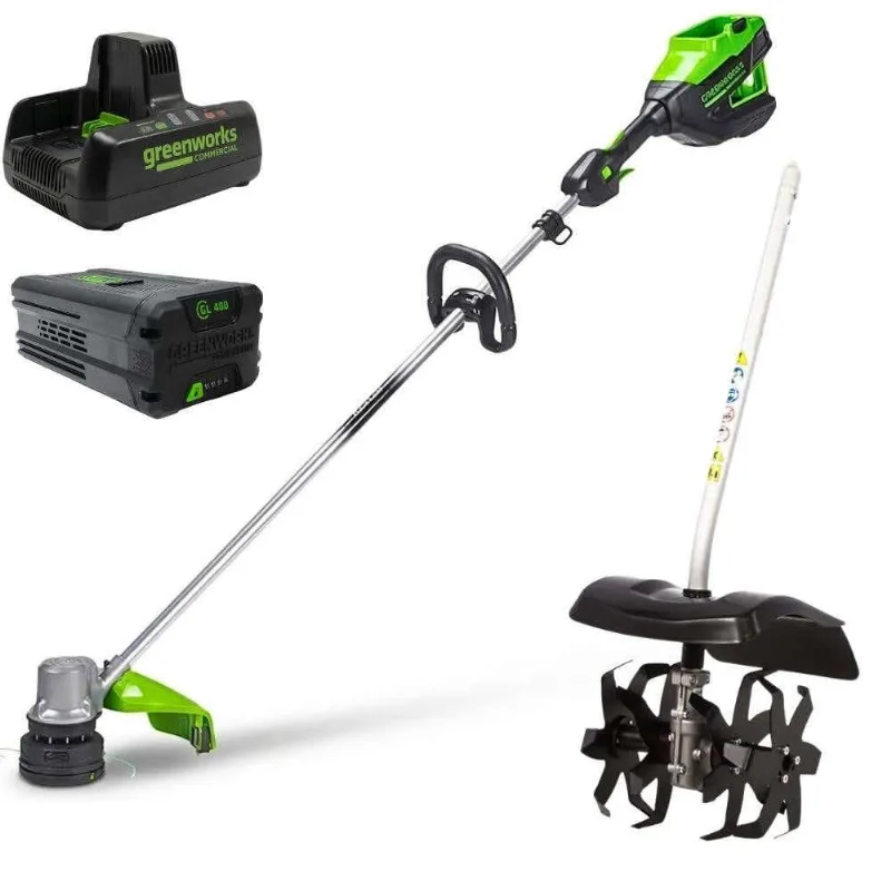 Roçadeira 82V com Enxada Rotativa + Bateria 4,0Ah + Carregador Bivolt GREENWORKS