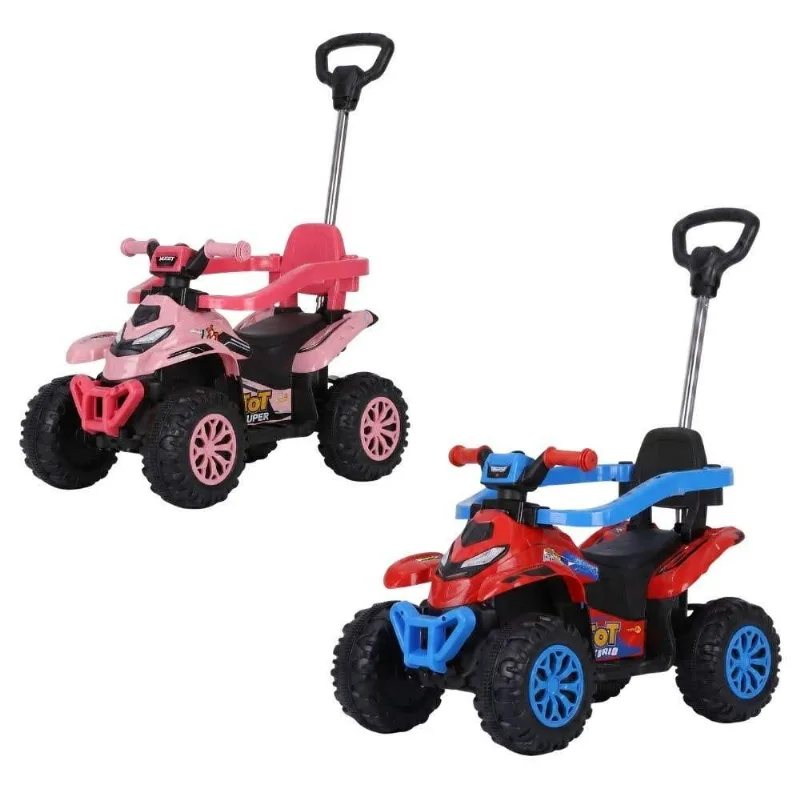 Quadriciclo Infantil Mini Spider Com Haste De Empurrar Bang Toys-vermelho