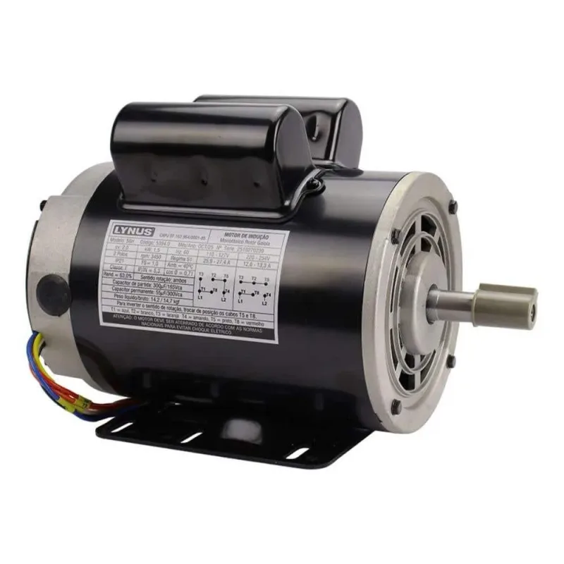 Motor Elétrico 4 Polos 1cv IP21 56h Monofásico Bivolt LYNUS - Lynus