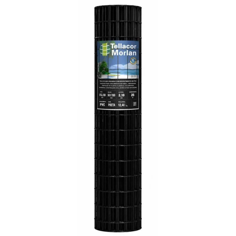 Tela Multiuso Revestida PVC Tellacor 2,0 X 25m Preta Morlan