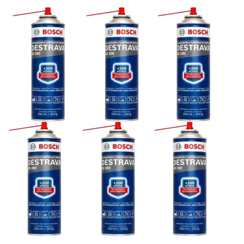Kit 6 Desengripantes Spray BD200 300ml Destrava Bosch