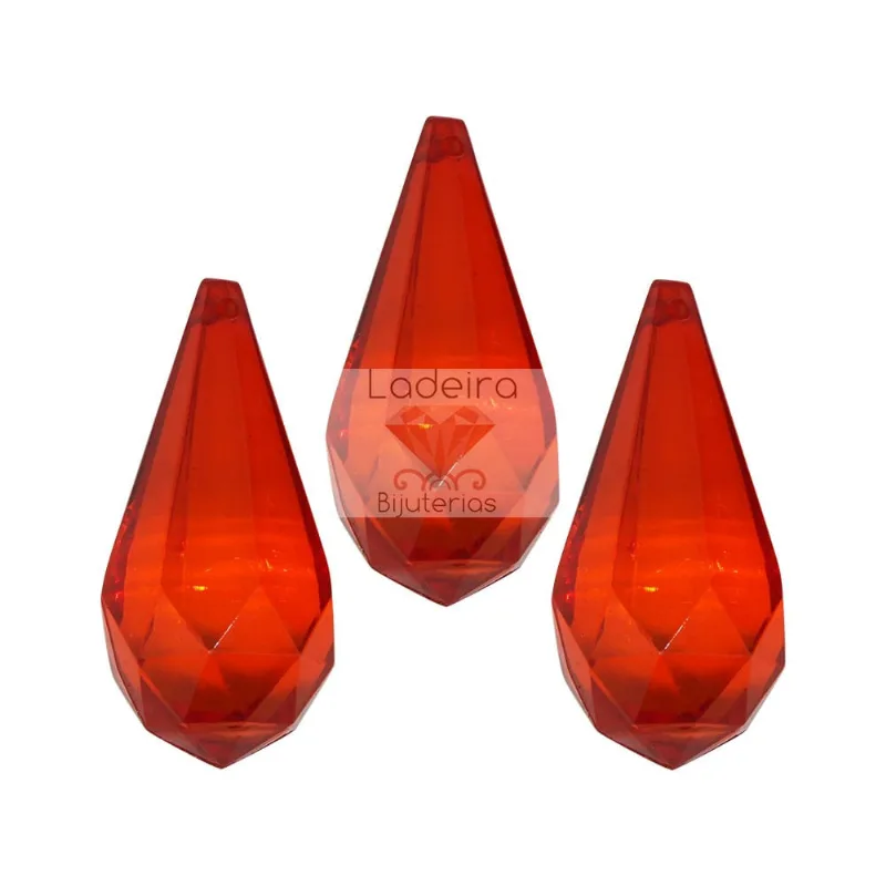 Ponteira Gota 25X50mm Em Acrilico Com 500Gr 012 - Vermelho 12