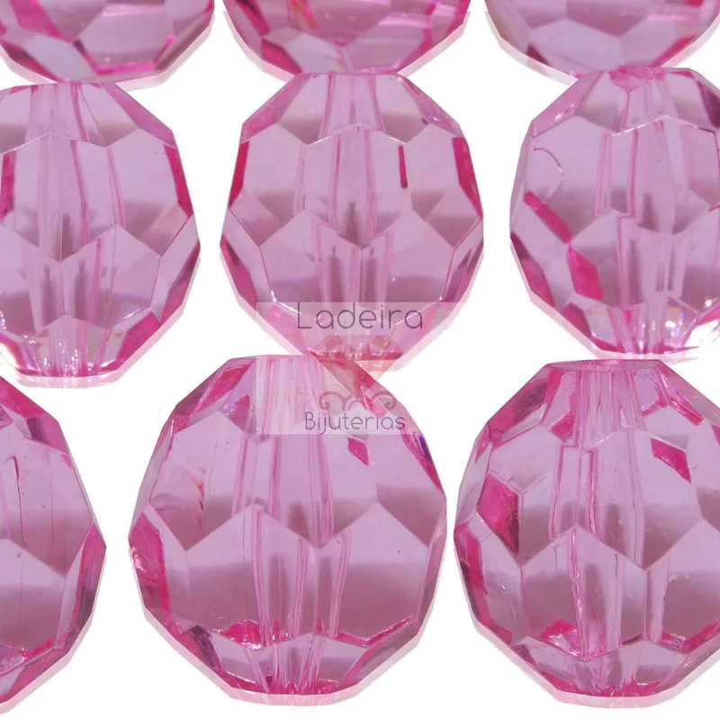 BOLA SEXTAVADA PASSANTE 30MM ACRILICO COM 500GR 004 - Rosa 04