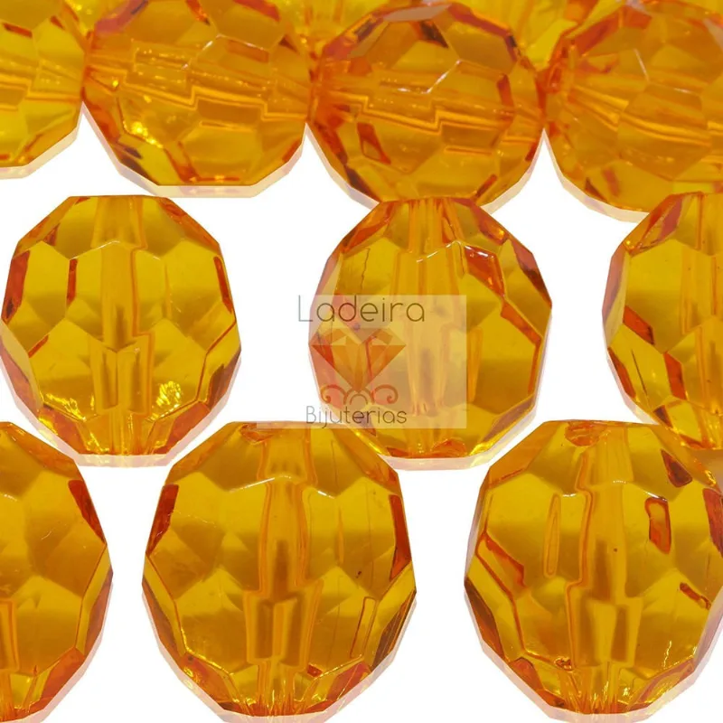 BOLA SEXTAVADA PASSANTE 30MM ACRILICO COM 500GR 025 - Laranja 048