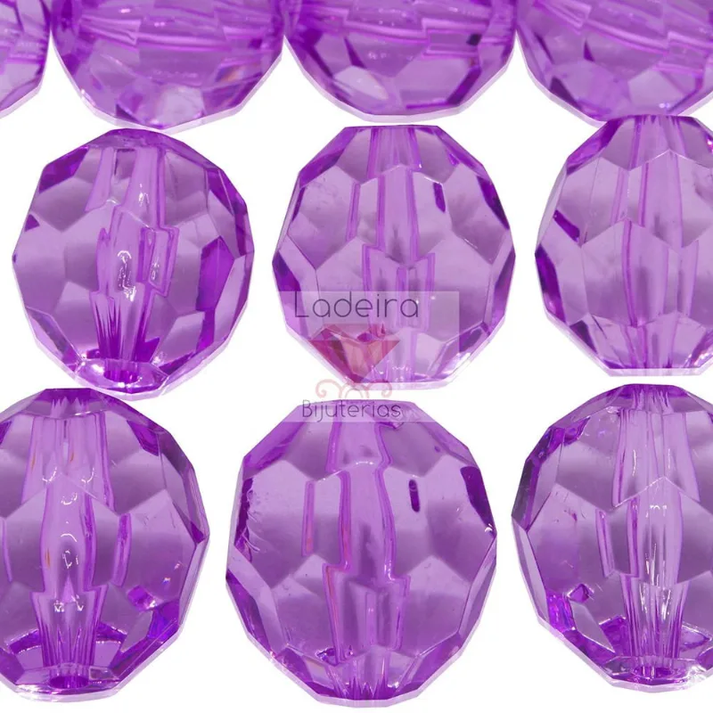 BOLA SEXTAVADA PASSANTE 30MM ACRILICO COM 500GR 048 - Lilas 048