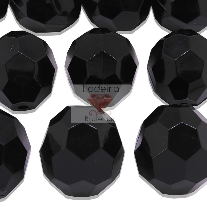 BOLA SEXTAVADA PASSANTE 30MM ACRILICO COM 500GR 072 - Preto