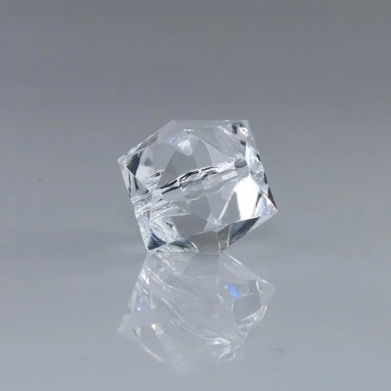 Quadrado Passante 30Mm Em Acrilico Com 500Gr Cristal Transparente
