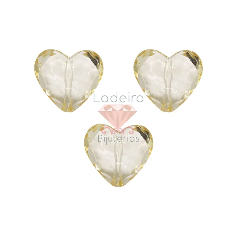 CORAÇAO SEXTAVADO PASSANTE 25X29MM EM ACRILICO COM 500GR 0610 - Bege 0610