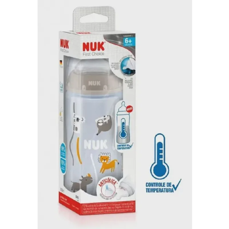 Mamadeira nuk first choice zoo + 6 meses 300ML controle de temperatura