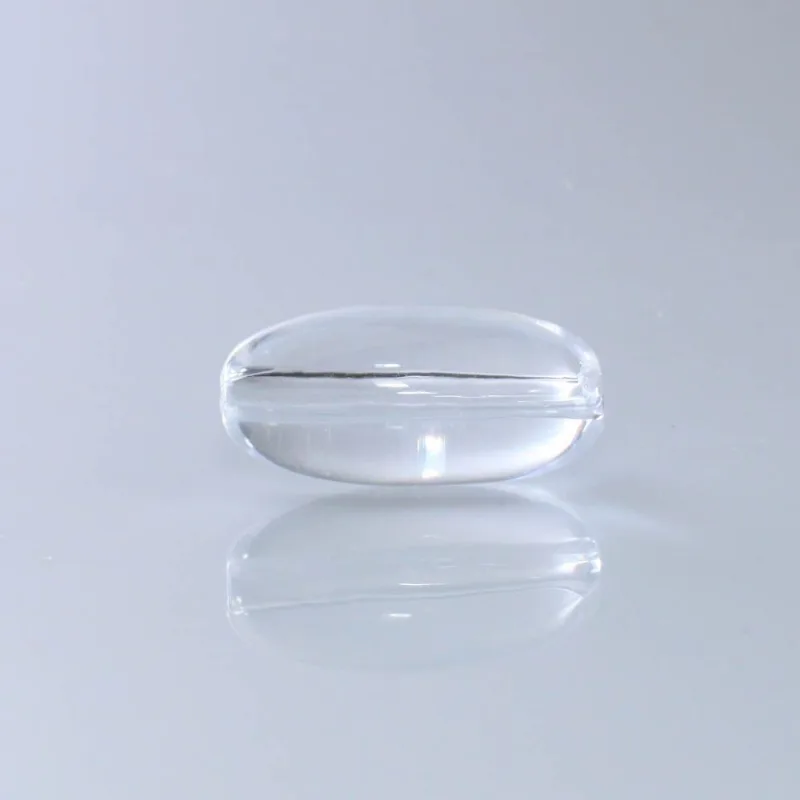 Oval Liso Passante 20X40mm Em Acrilico Com 500Gr Cristal Transparente