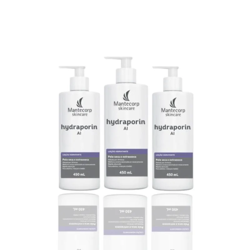 Kit com 3 Hidratante Corporal Intensivo Hydraporin Ai 450mL