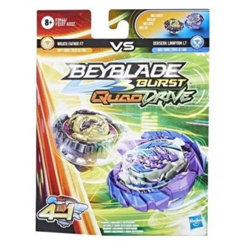 Beyblade Quad Drivre Wrath Fafnir VS Berserk Linwyrm - Hasbro F3337