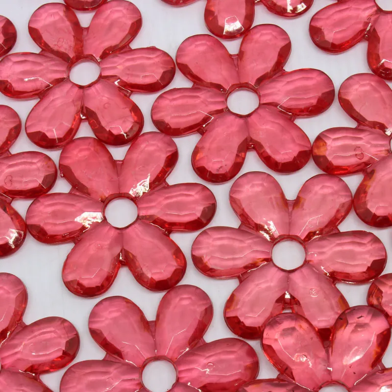 Entremeio Flor 55Mm Em Acrílico Com 500G 201 - Vermelho