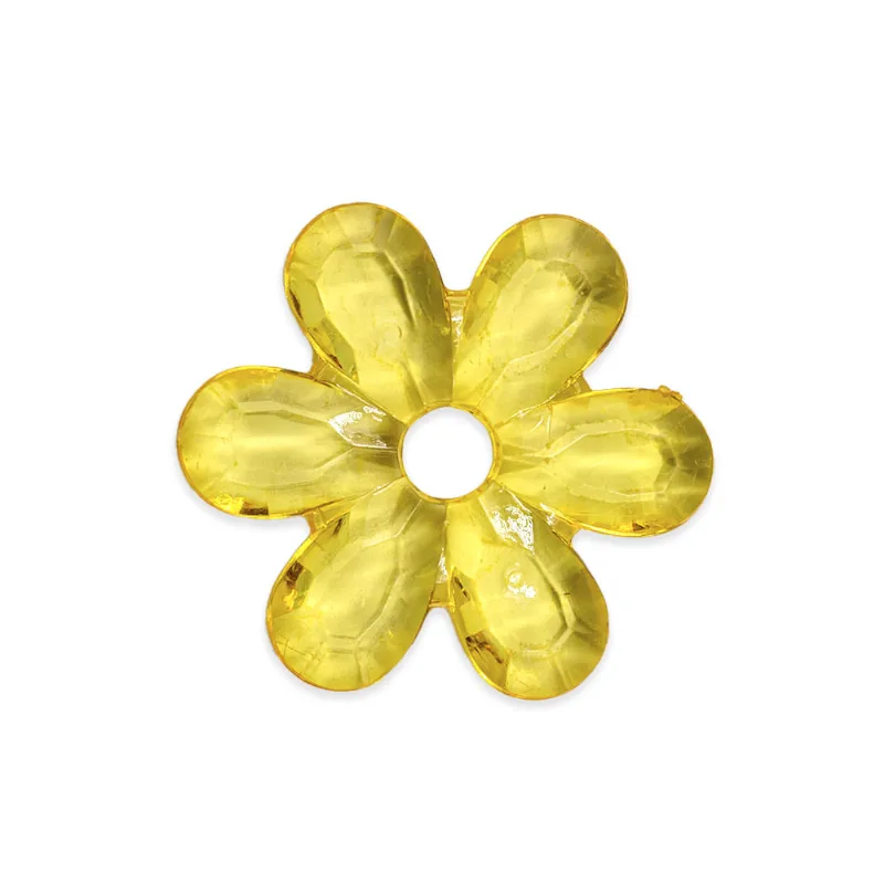 Entremeio Flor 55Mm Em Acrílico Com 500G 203 - Amarelo Canario