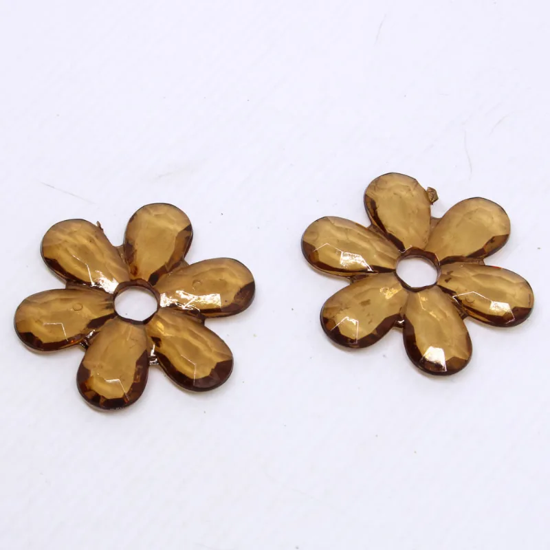 Entremeio Flor 55Mm Em Acrílico Com 500G 243 - Marrom