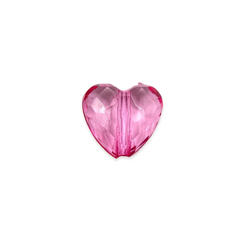 CORAÇAO SEXTAVADO PASSANTE 19X20MM EM ACRILICO COM 500GR 217 - Rosa Bebe