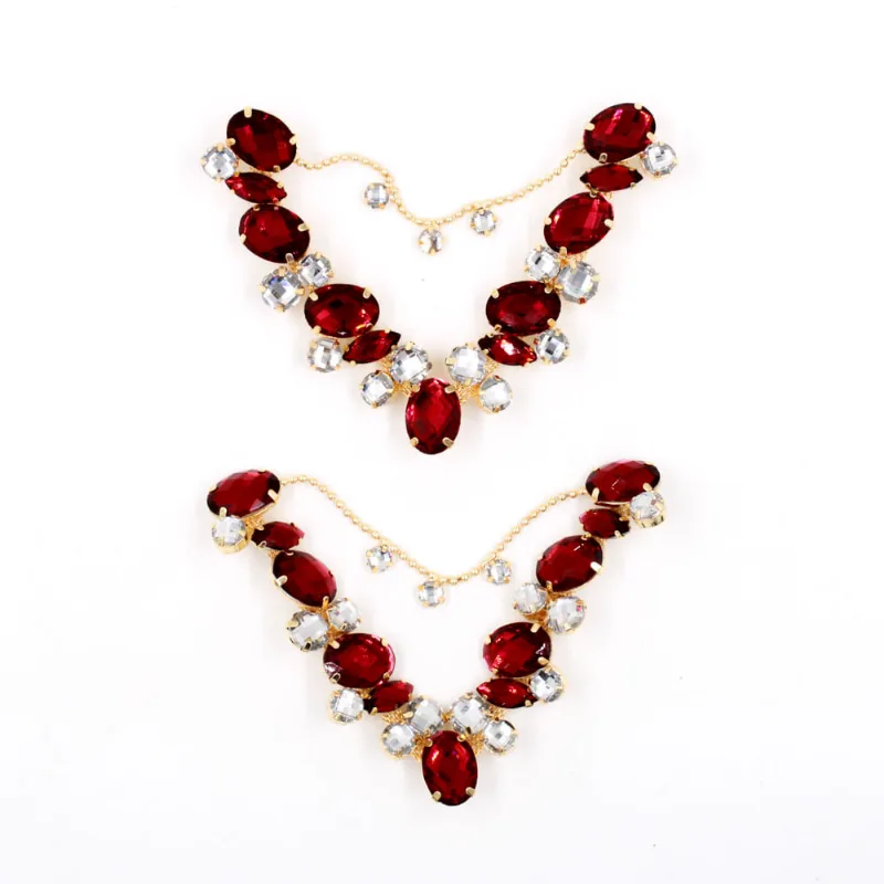 CABEDAL OVAL COM CORRENTE EM FERRO E ACRILICO COM 2 PEÇAS 201 - Vermelho