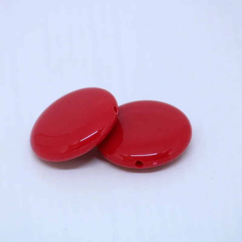 PASTILHA REDONDA PASSANTE 24MM EM ACRILICO COM 500GR 201 - Vermelho