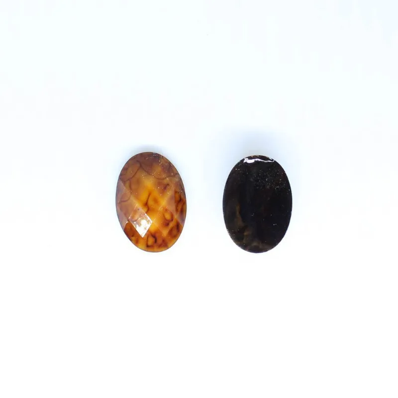 Chaton Para Colagem Oval Sextavado 10X14mm Em Resina Com 250Gr 108R - Laranja Escuro