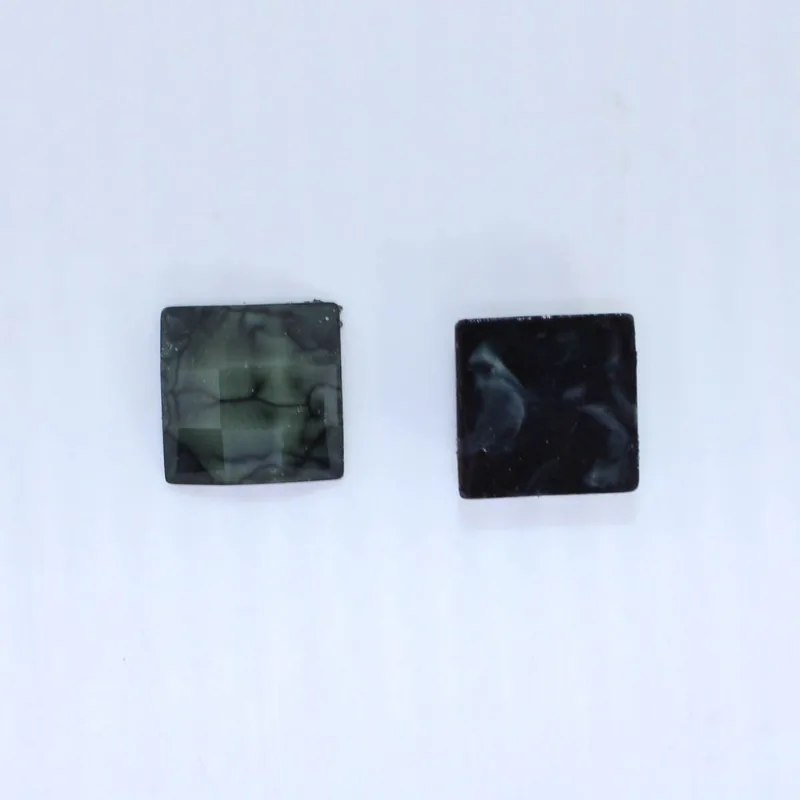 Chaton Para Colagem Quadrado Sextavado 10X10mm Em Resina Com 250Gr Verde Musgo