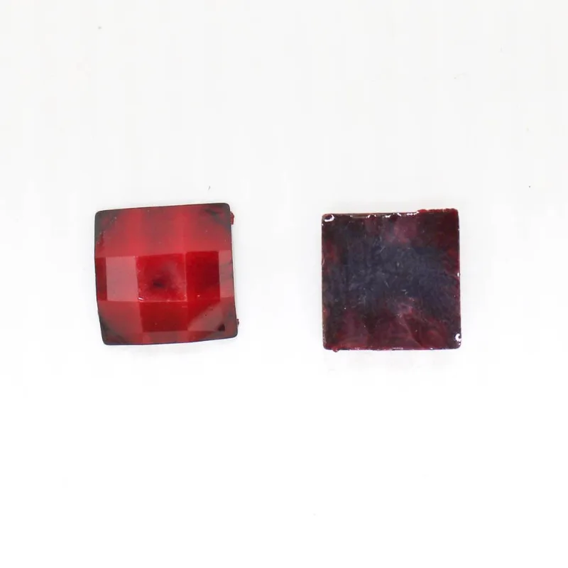 Chaton Para Colagem Quadrado Sextavado 12X12mm Em Resina Com 250Gr 201 - Vermelho