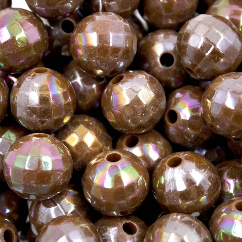 GLOBINHO LEITOSO IRISADO PASSANTE 18MM EM ACRILICO COM 500G 059 - Marrom 1