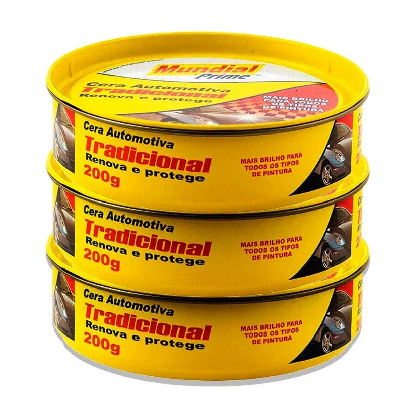 Cera Automotiva Para Polimento 200g Mundial 3 Unidades Prime