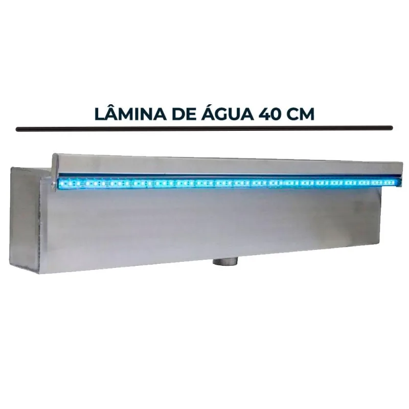 Cascata de Embutir para Piscina 40 CM com LED EVALD - 'Generico'