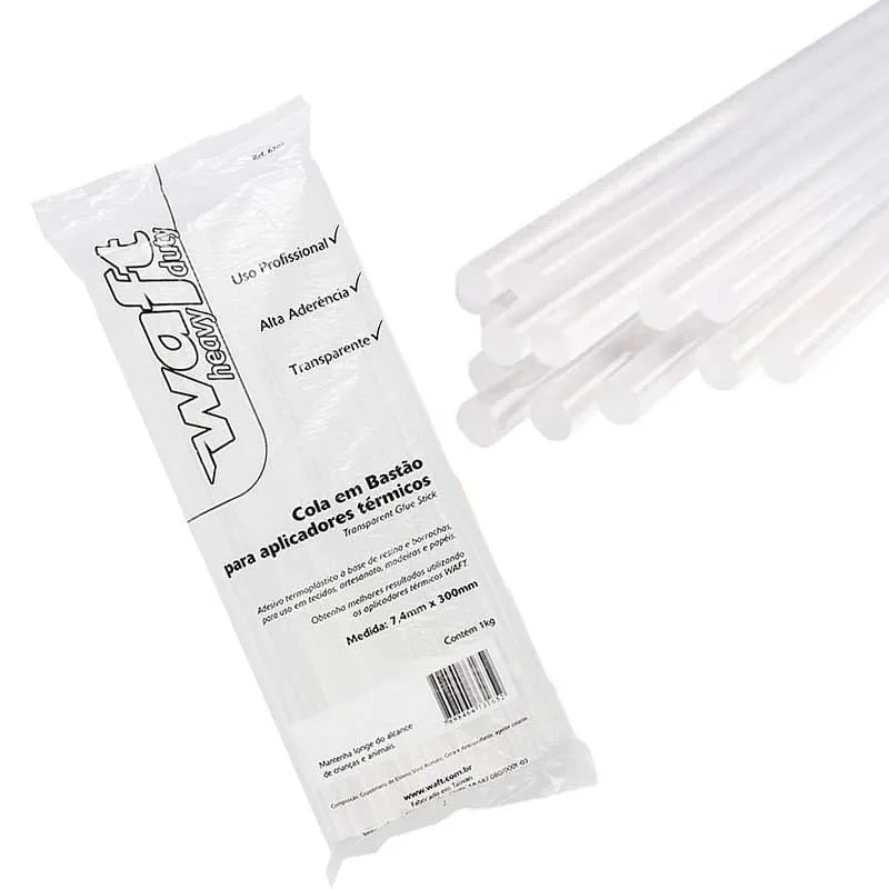 Bastão Refil Cola Quente 7,4mm Fino 1KG 6202 WAFT - 'Generico'