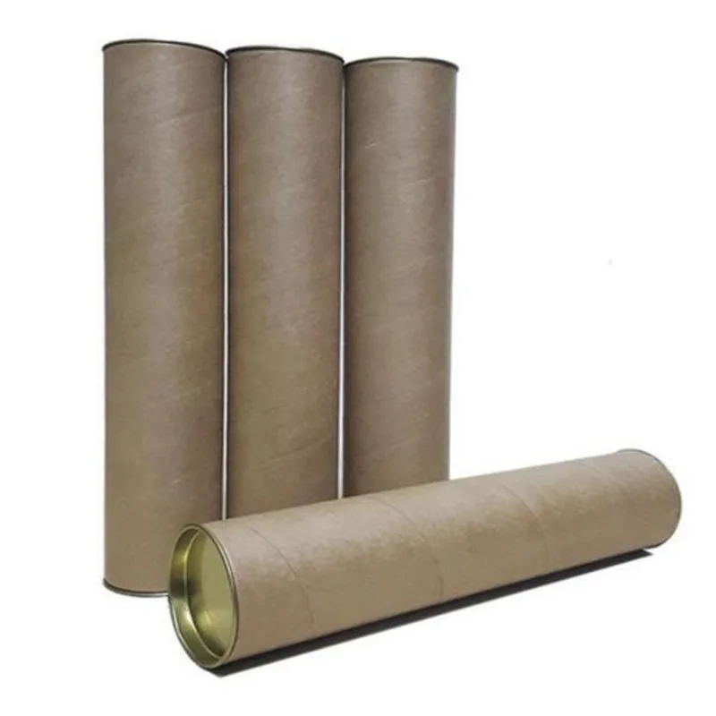Tubo Papelão Tubete Canudo 35Cm X 6,1Cm Tampa Metal 24 Un