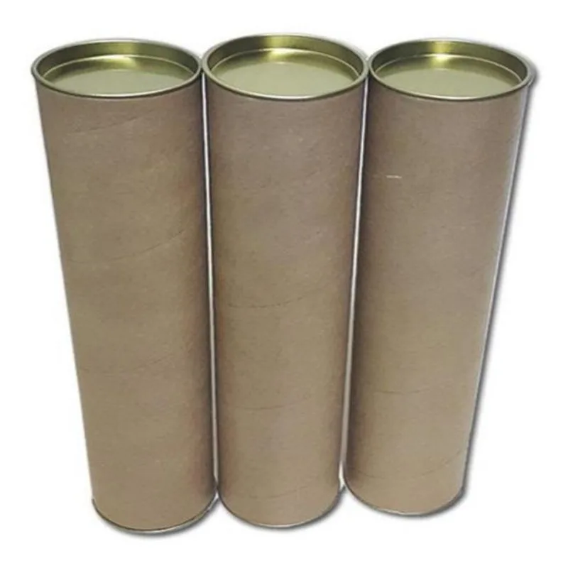 Tubo Papelão Tubete Canudo 100Cm X 6,1Cm Tampa Metal 06 Un