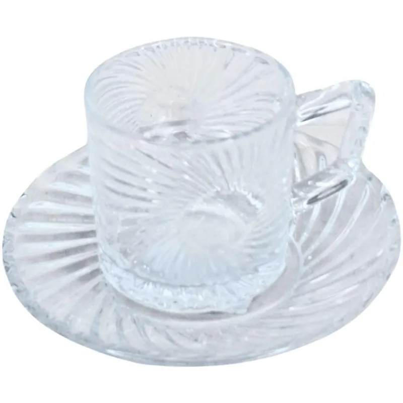 Xícara com Pires Astra 85ML em Vidro para Café Expresso com Design Sofisticado Transparente - ASTRA