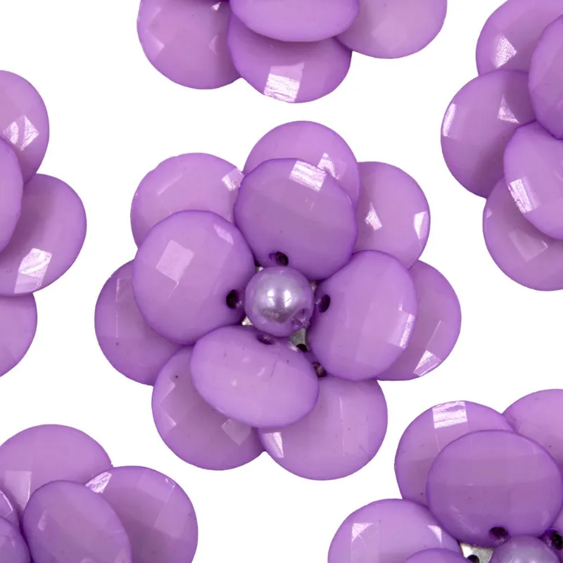 FLOR COM PENEIRA 45MM EM ACRILICO COM 50 PEÇAS 145Z - Lilas Claro 145